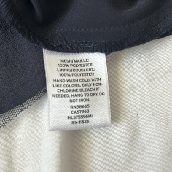 Chelsea28 deep navy blue crew neck tank top, sheer lace pokadot in XS - Picture 8 of 8